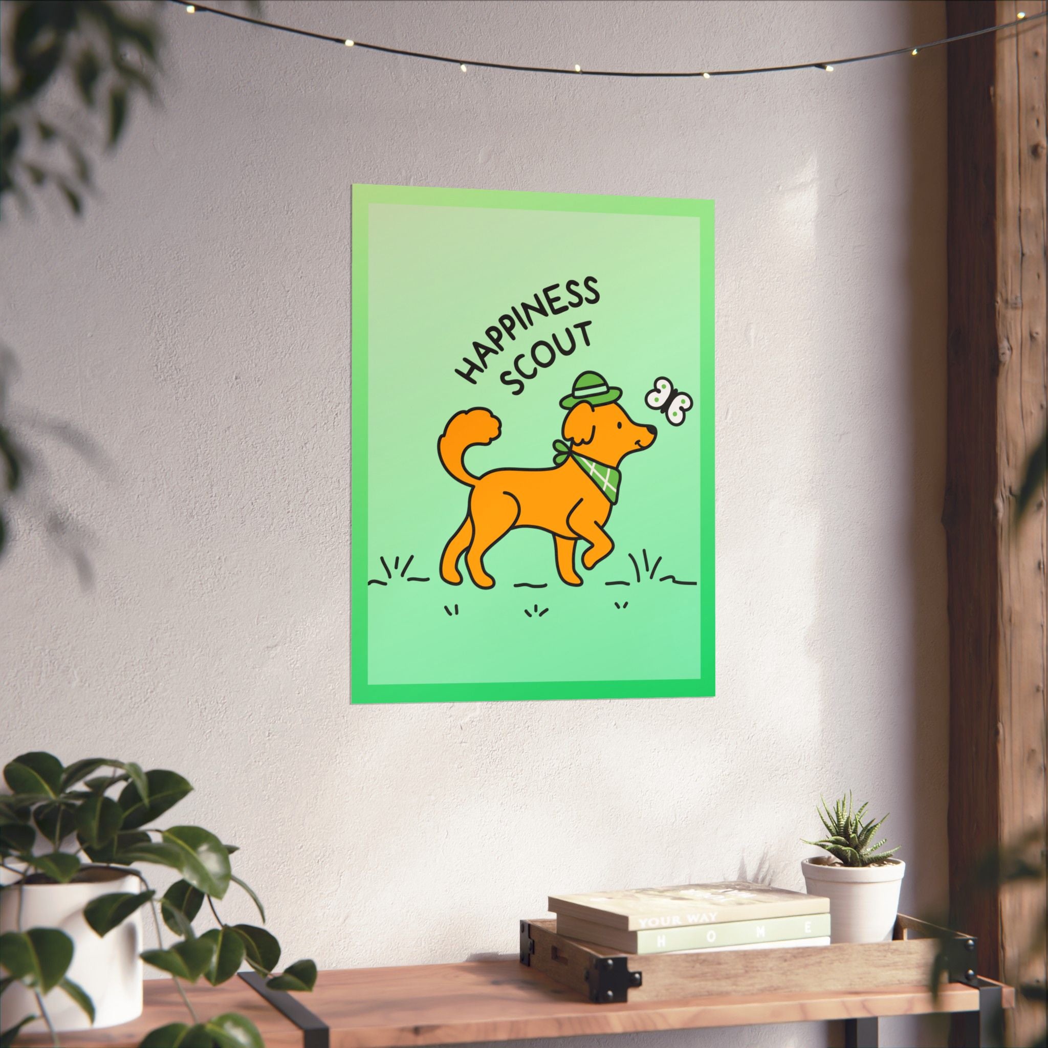 "Happiness Scout" Matte Dog Poster