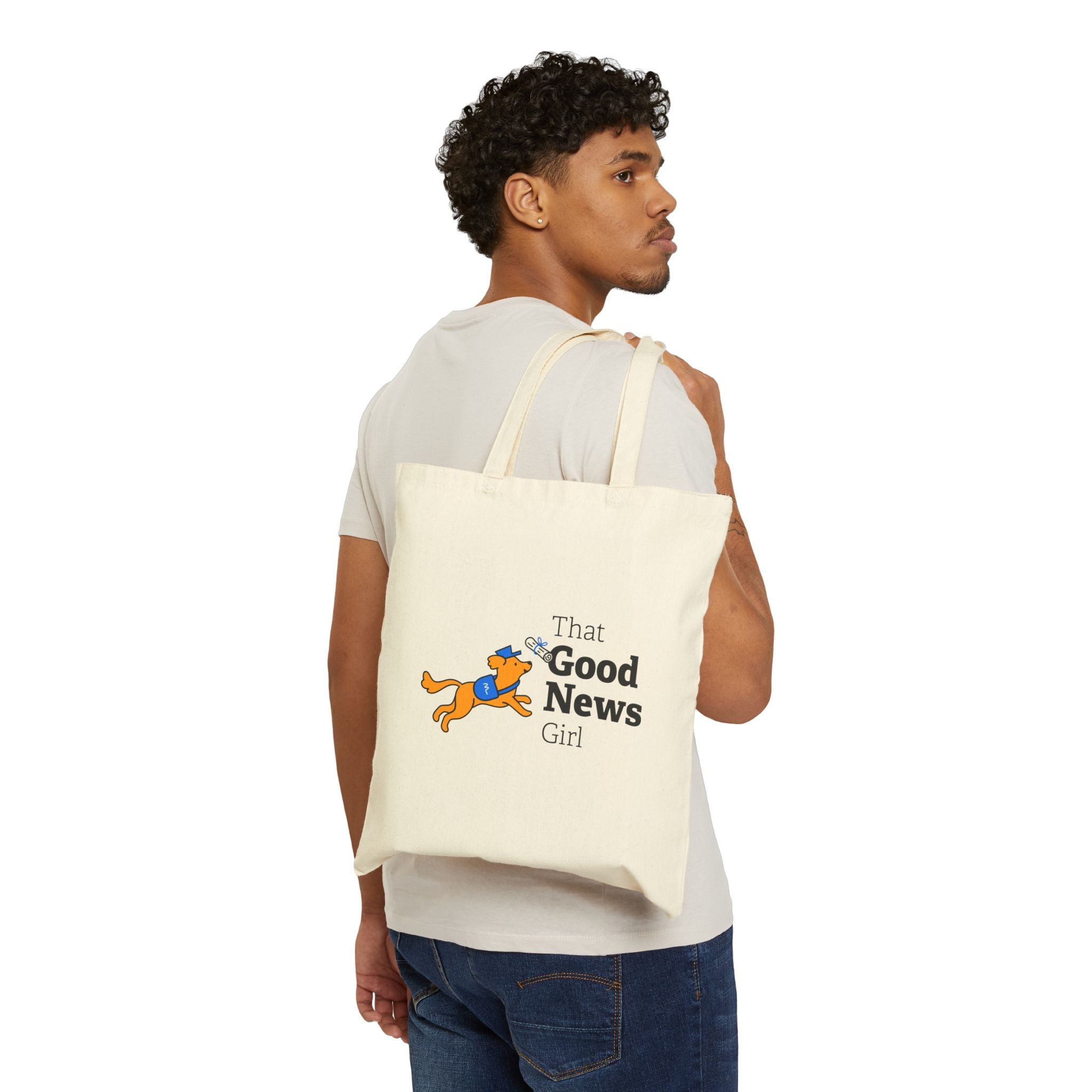 That Good News Girl Canvas Dog Tote