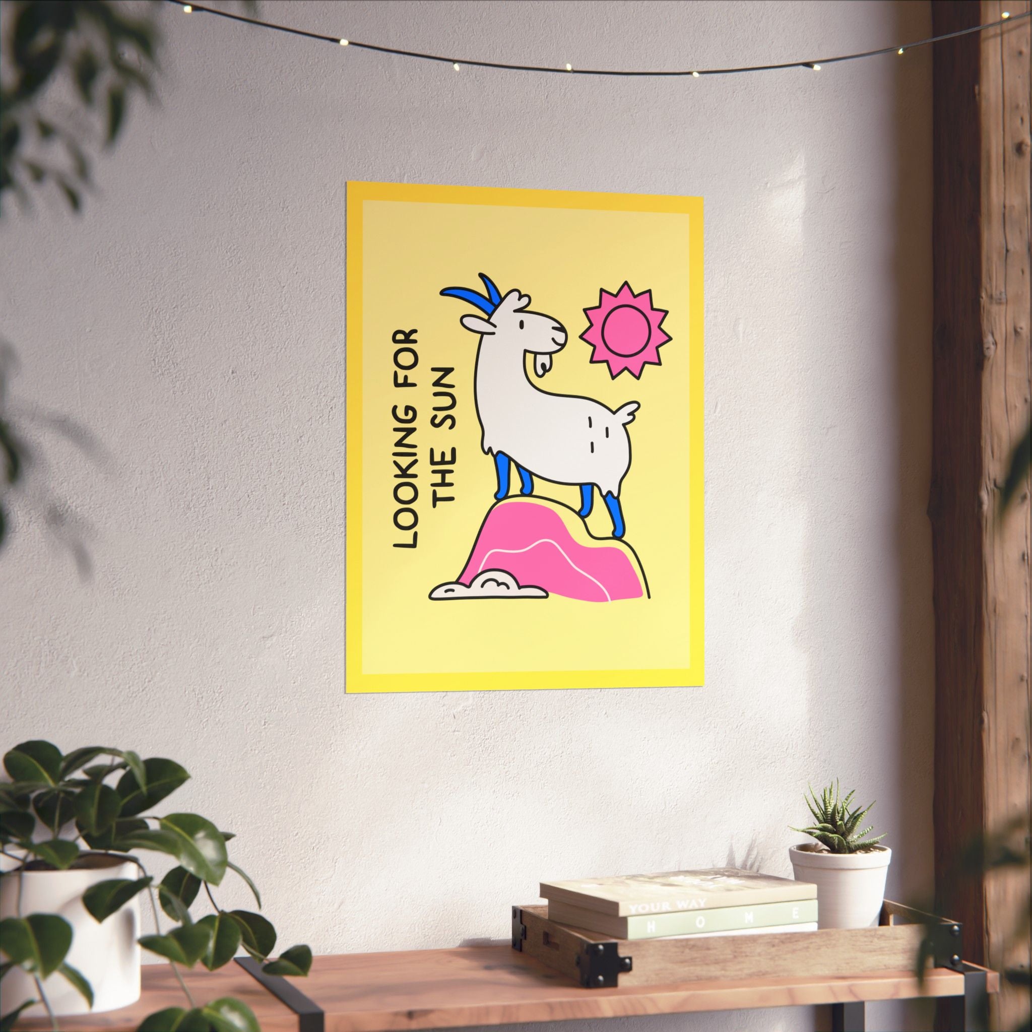 "Looking for the Sun" Matte Goat Poster