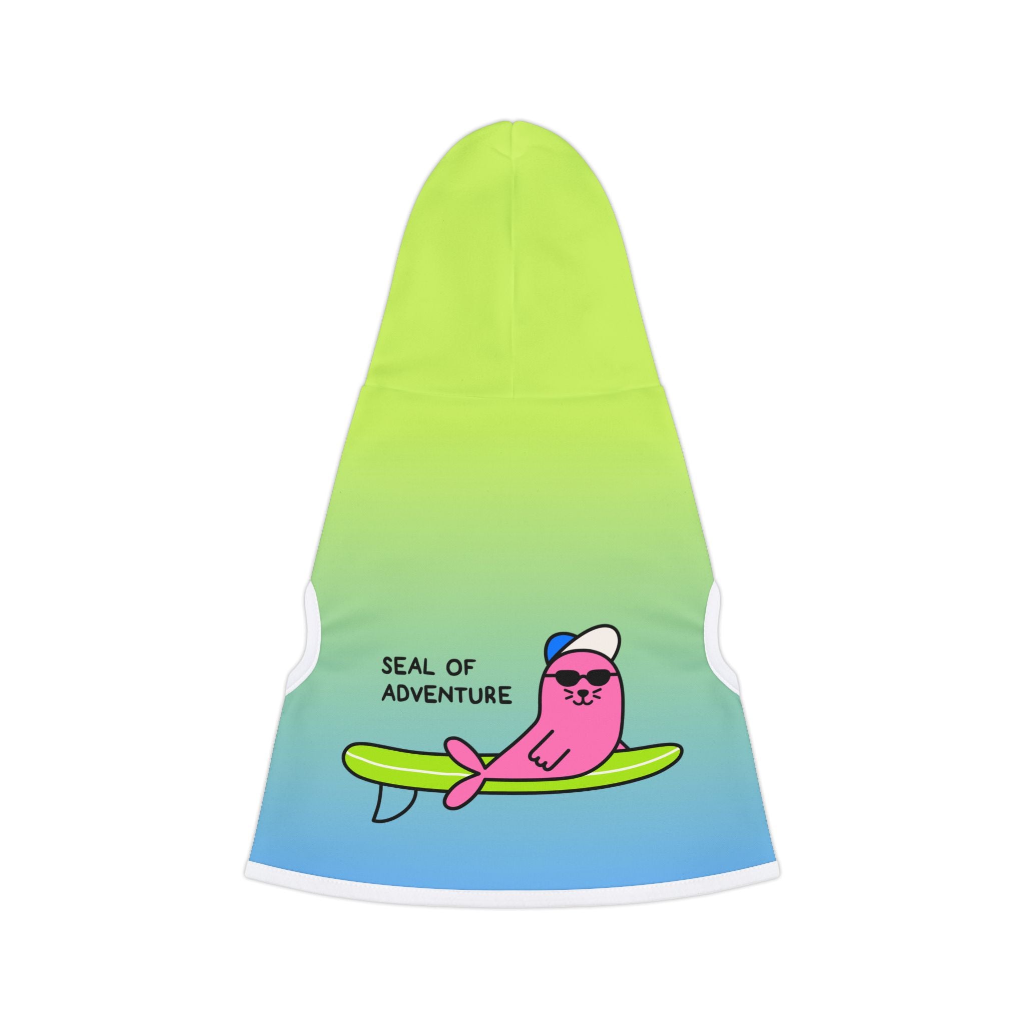 "Seal of Adventure" Pet Hoodie, Green/Blue
