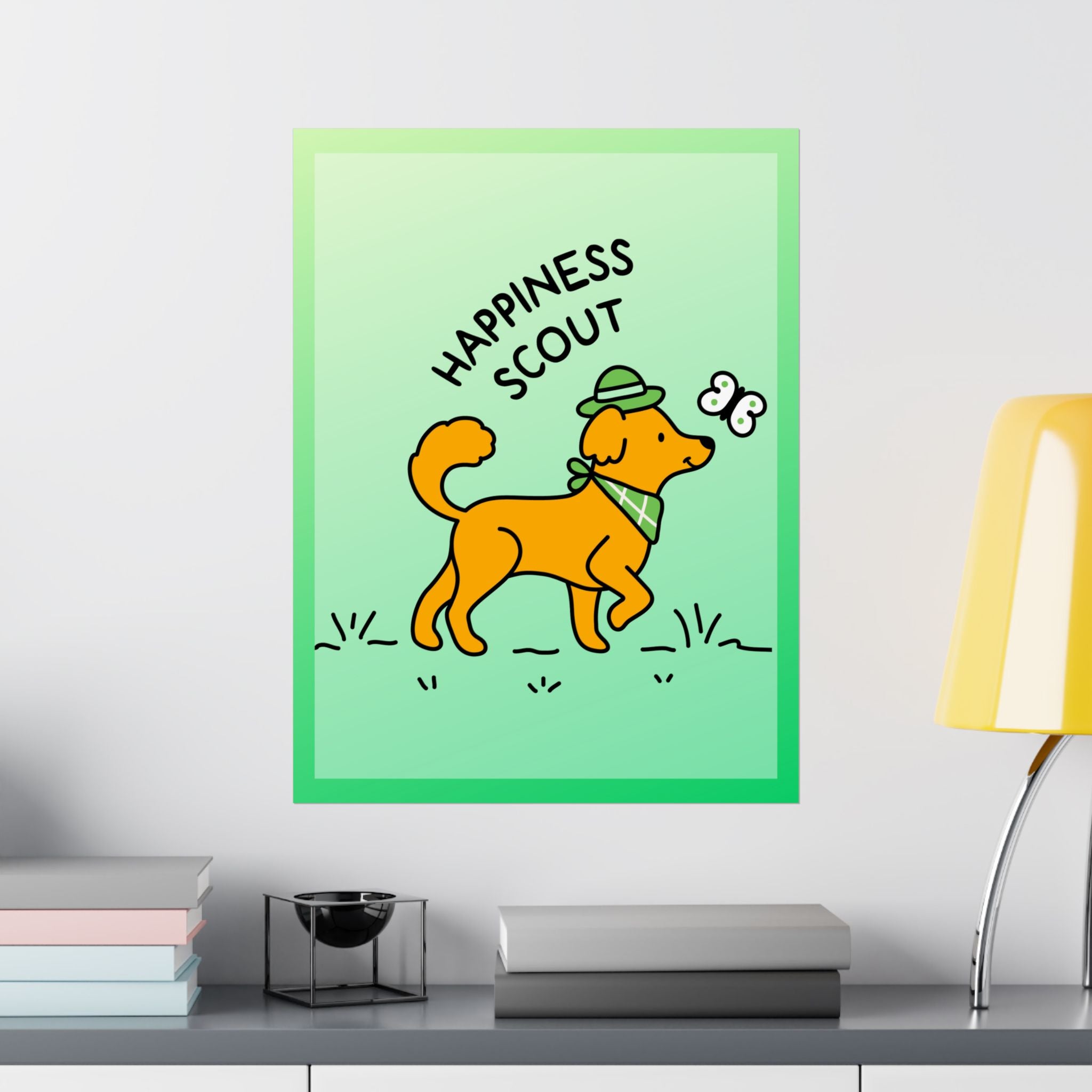 "Happiness Scout" Matte Dog Poster