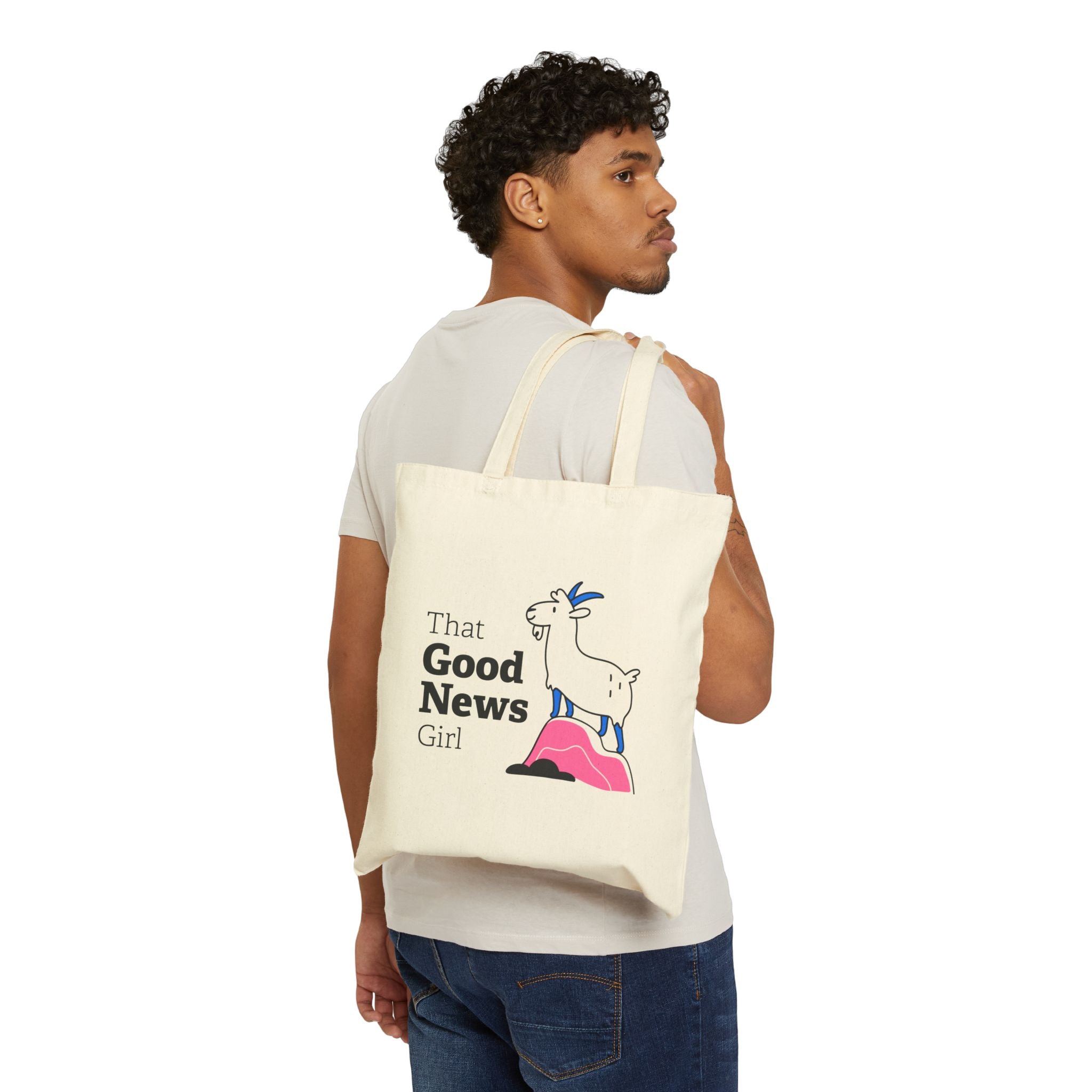 That Good News Girl Canvas Goat Tote