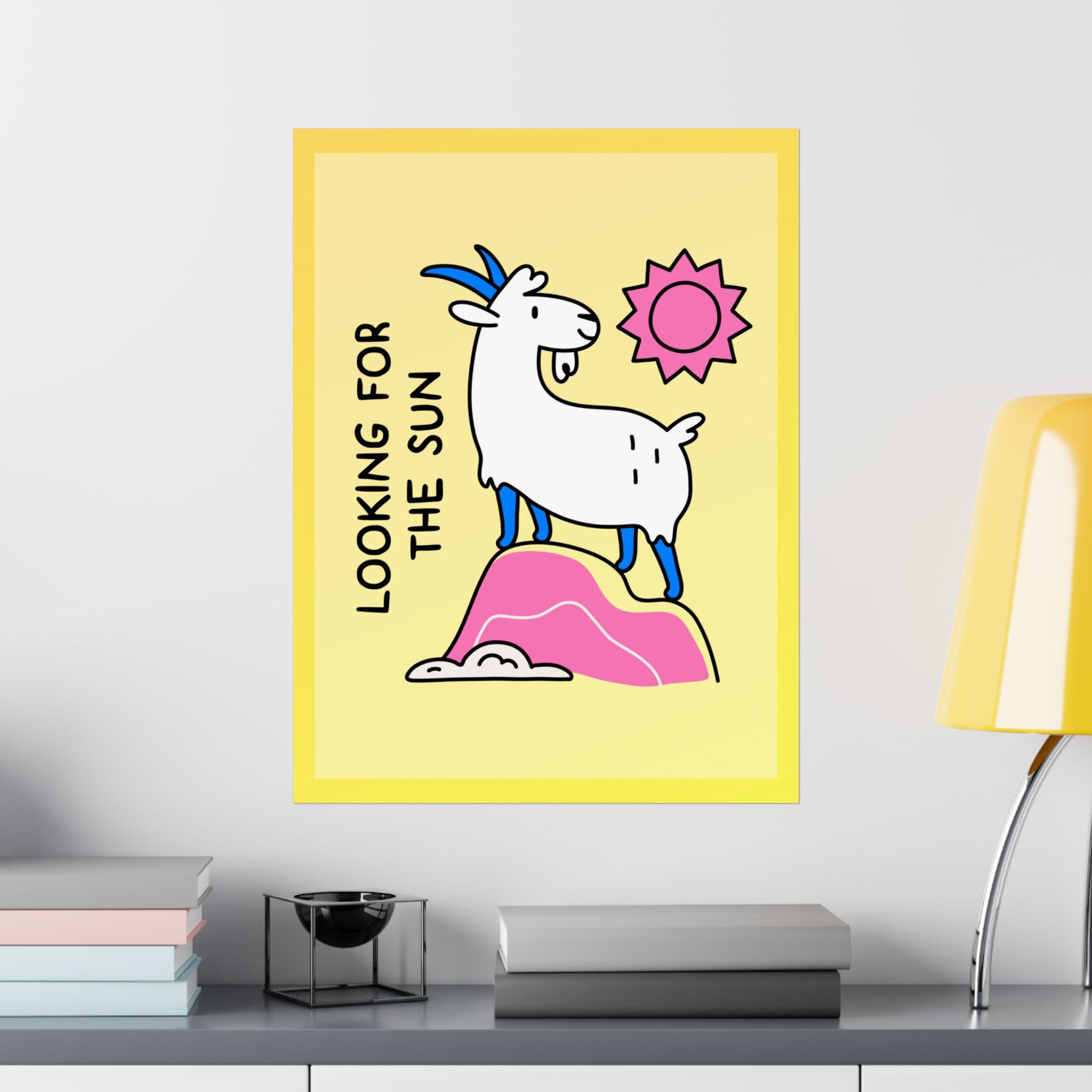 "Looking for the Sun" Matte Goat Poster